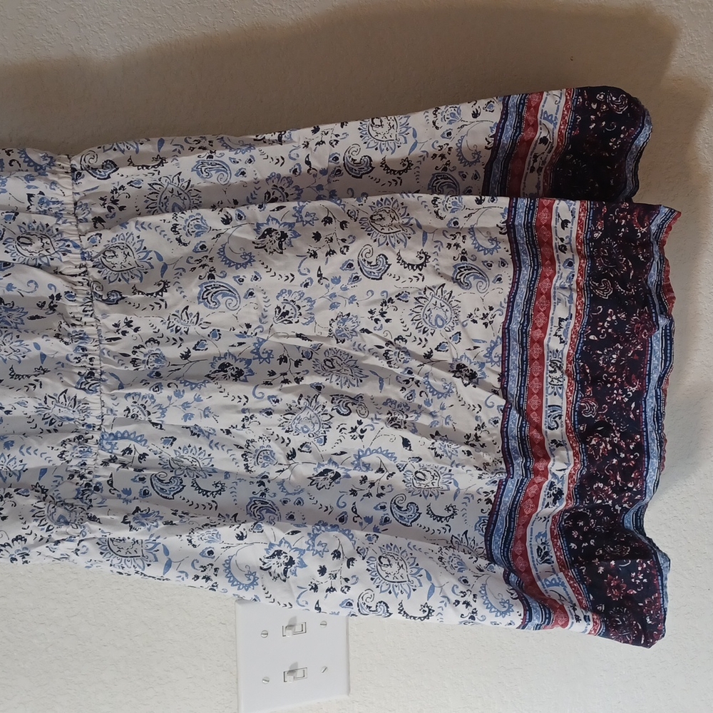 Off the shoulders red white and blue dress size Large - Picture 3 of 5